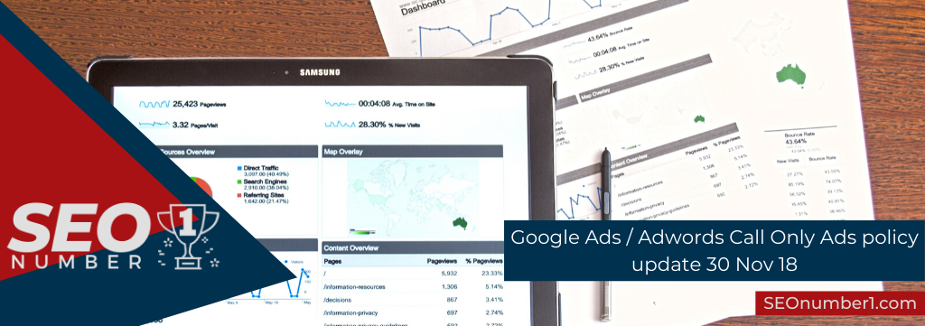 Google Ads / Adwords Call Only Ads policy update 30 Nov 18
